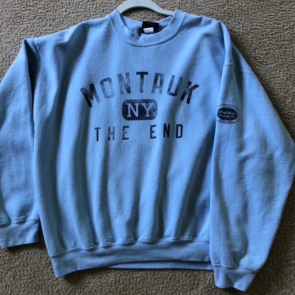 Montauk light blue crewneck sweatshirt